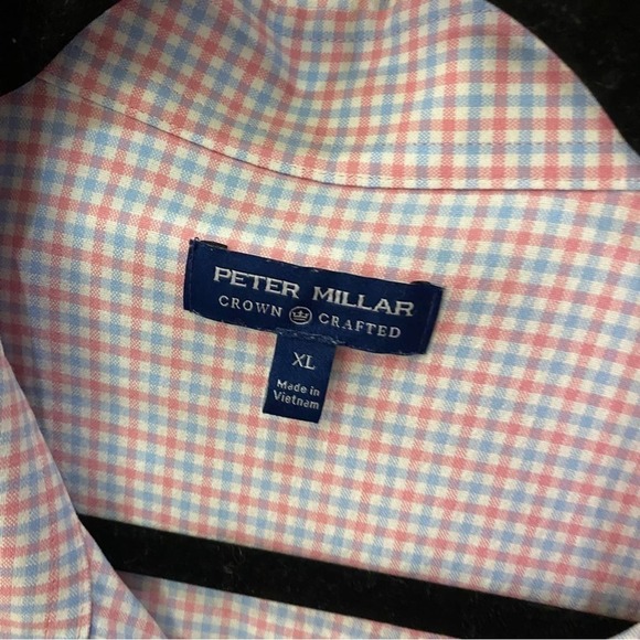 Peter Millar check gingham soft long sleeve button up shirt XL mens - Picture 4 of 9